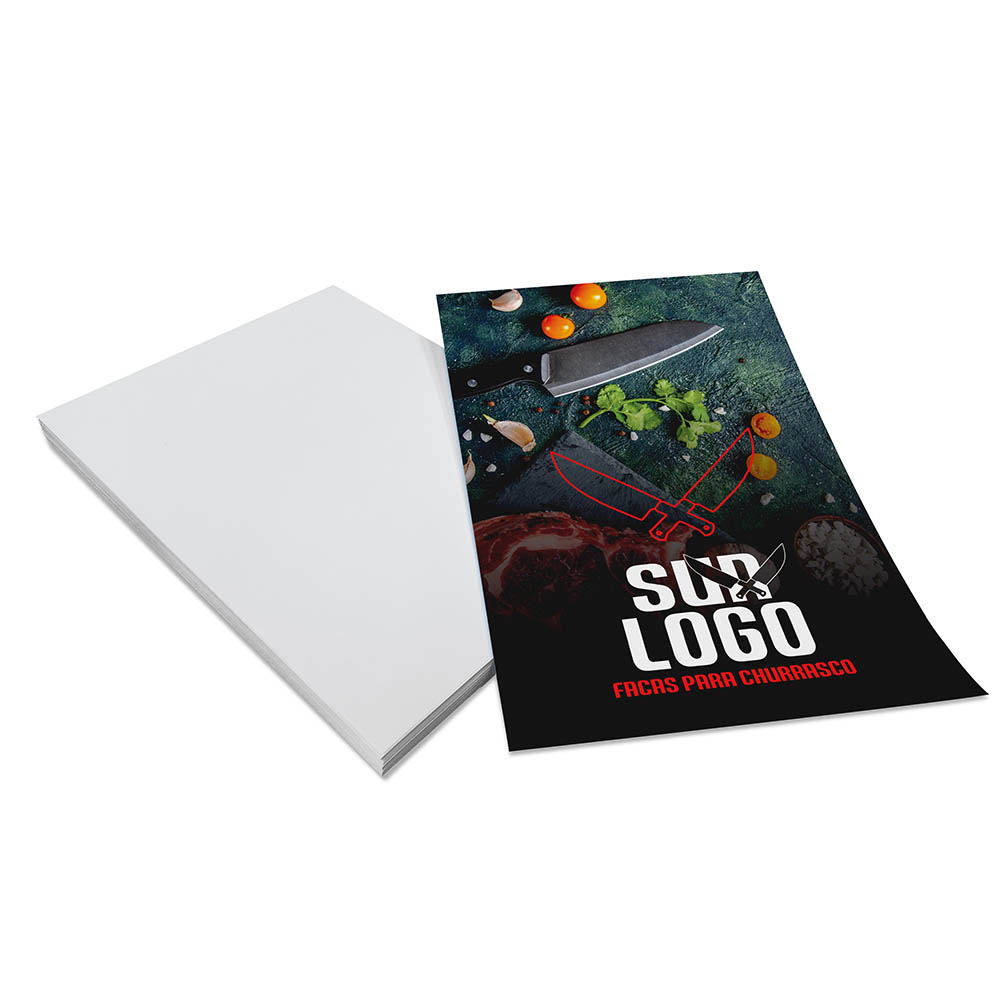 PANFLETOS, FLYERS E FOLHETOS/COUCHÊ 90G/SEM VERNIZ/100X140MM